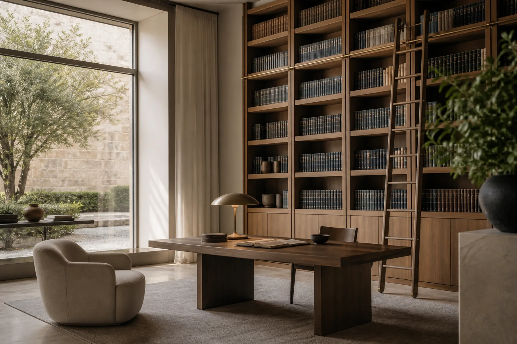 A quiet archive room with card-index drawers and bound volumes